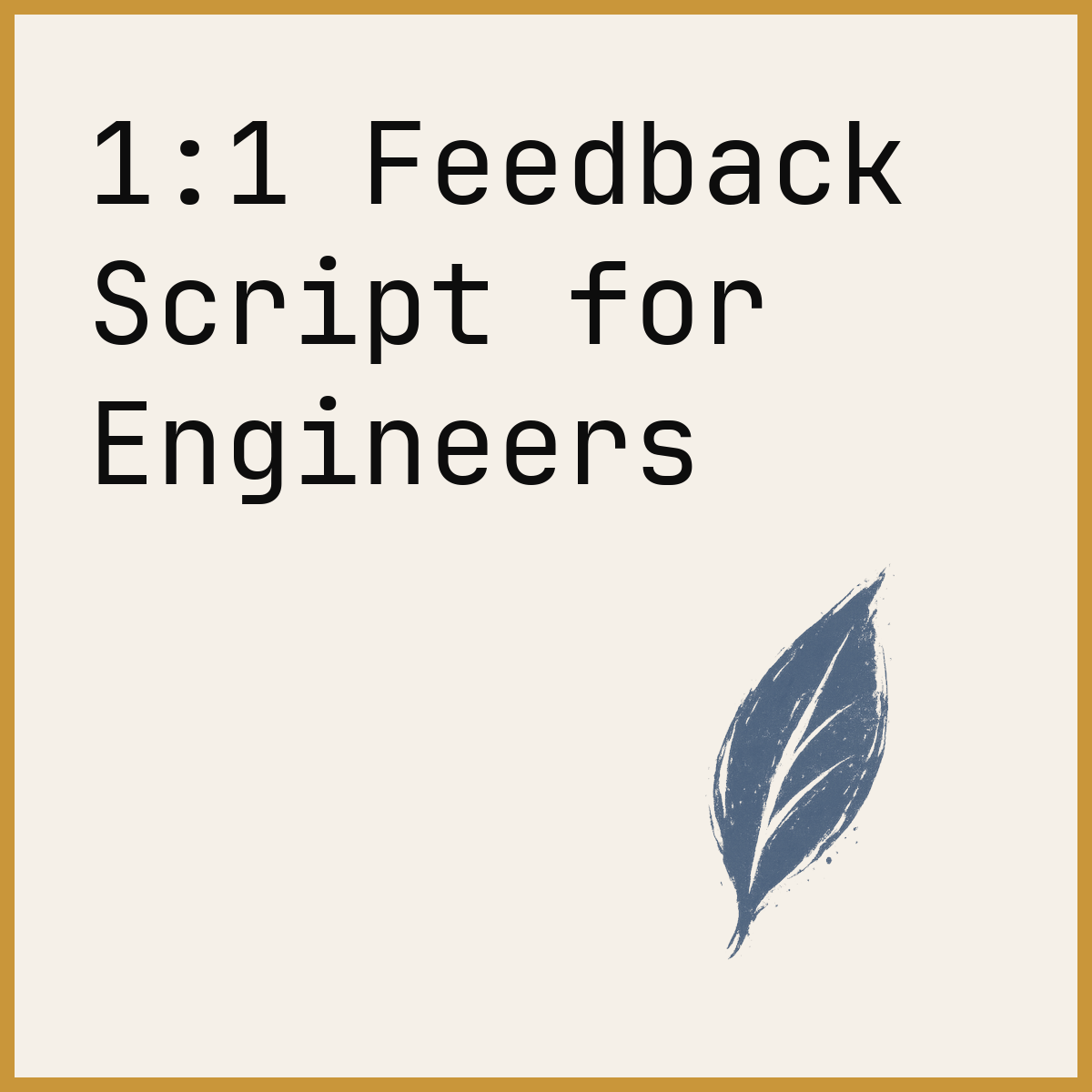 1:1 Feedback Script for Engineers