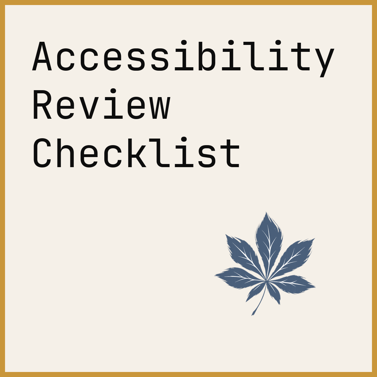 Accessibility Review Checklist