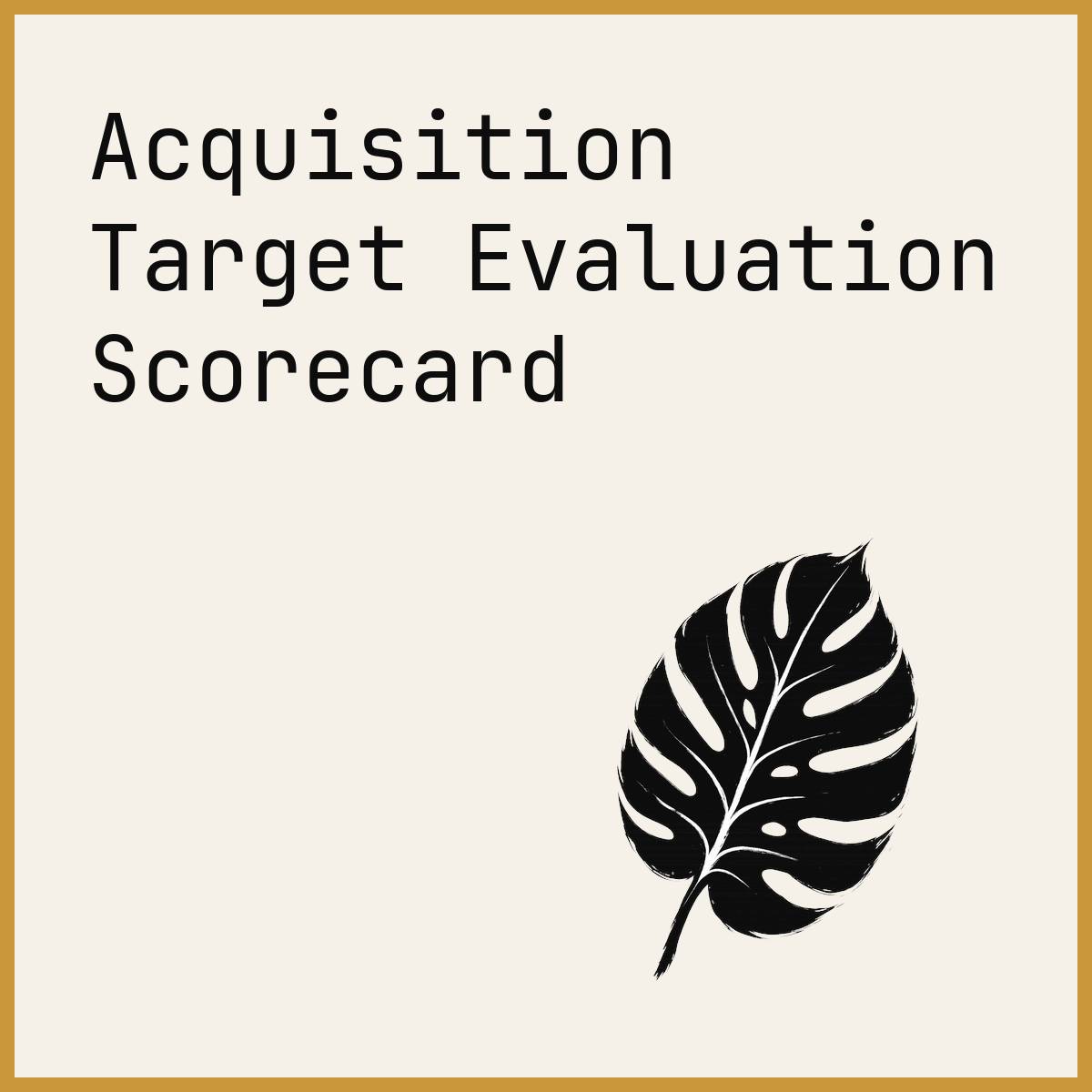 Acquisition Target Evaluation Scorecard
