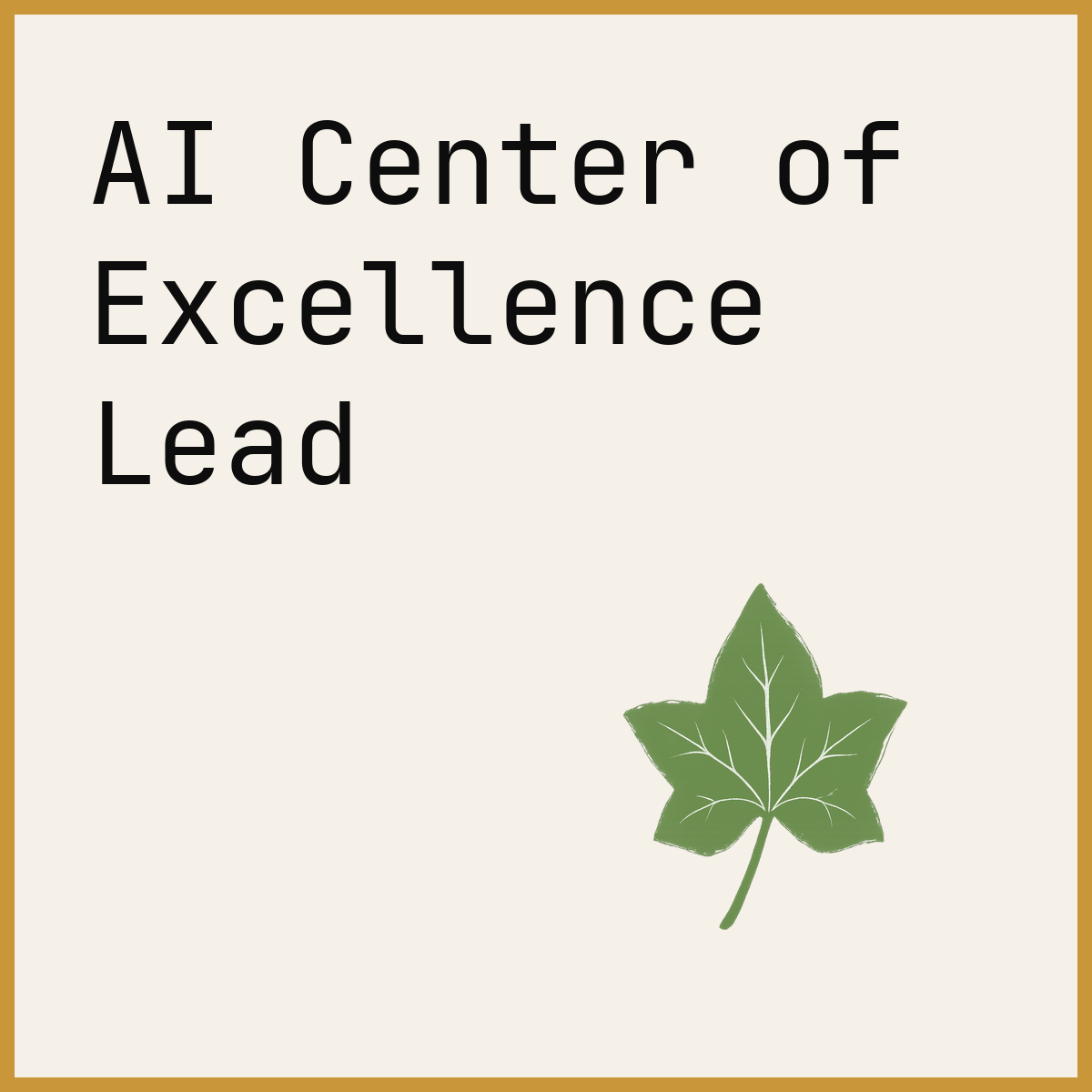 AI Center of Excellence Lead