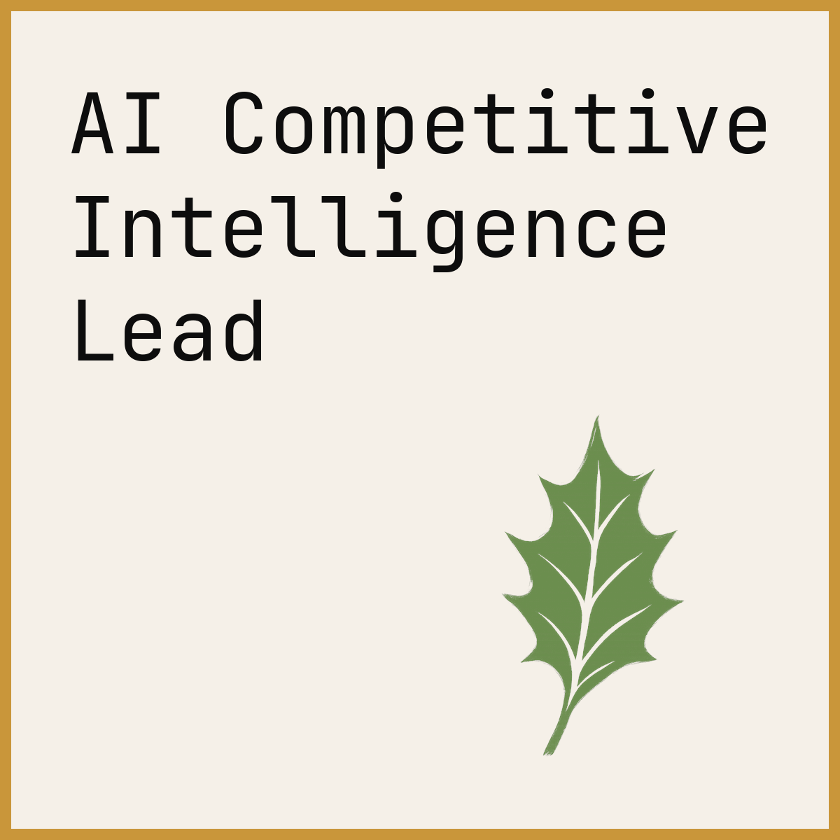 AI Competitive Intelligence Lead