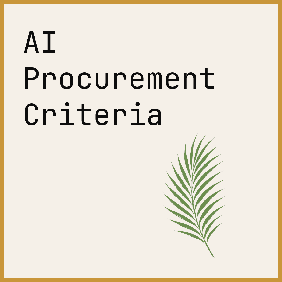 AI Procurement Criteria
