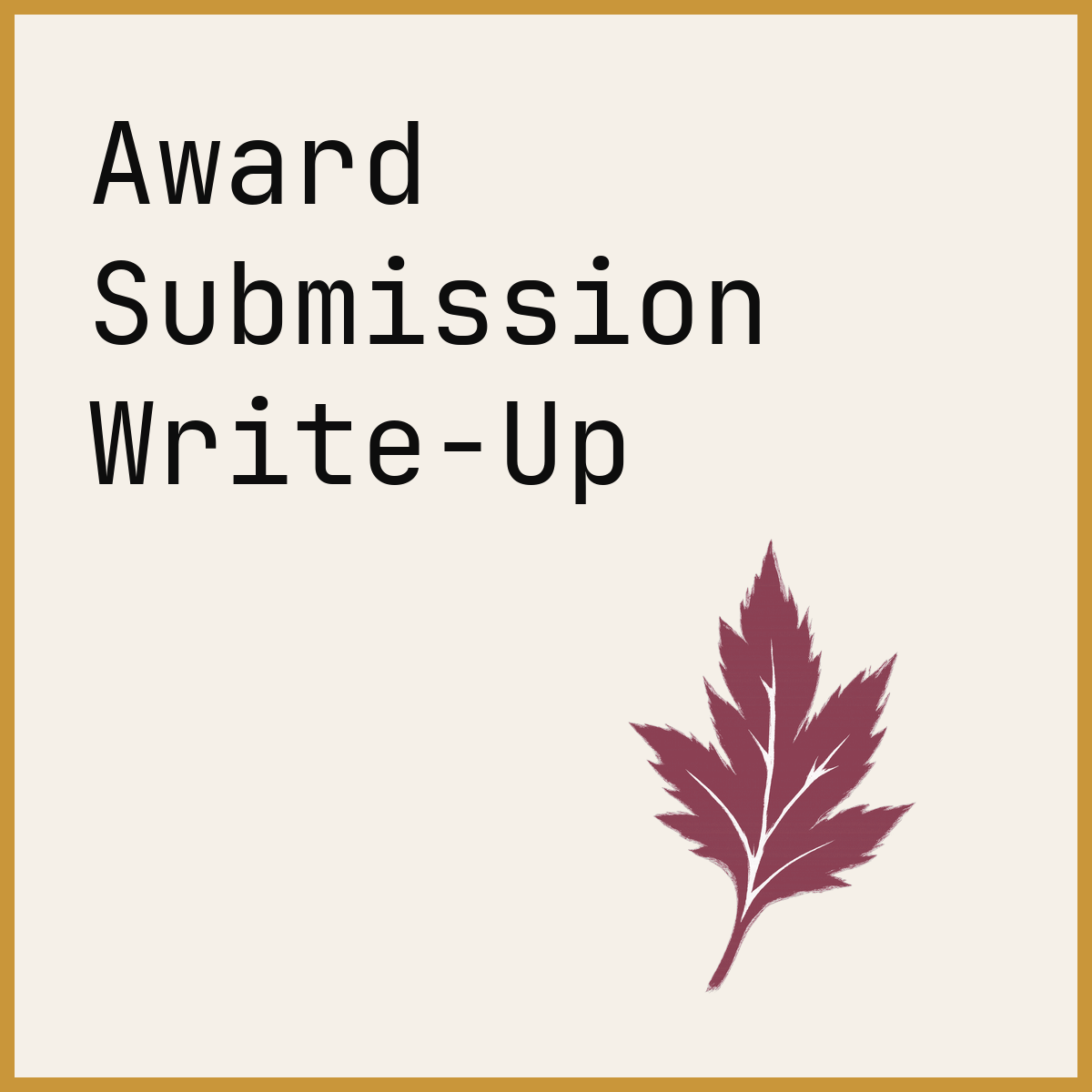 Award Submission Write-Up