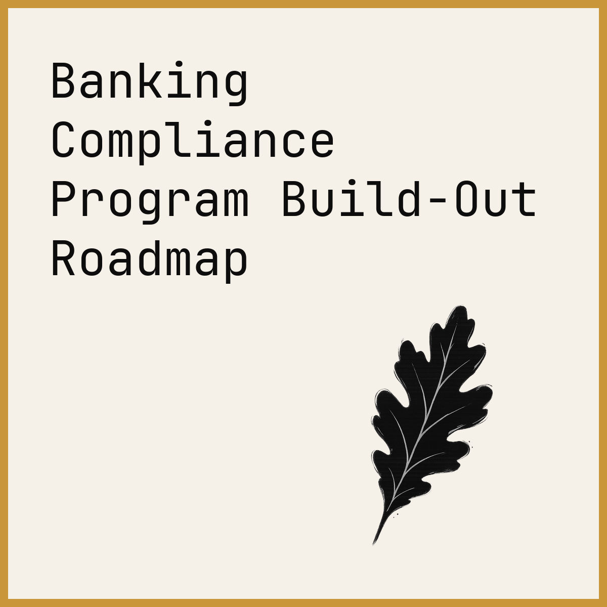 Banking Compliance Program Build-Out Roadmap