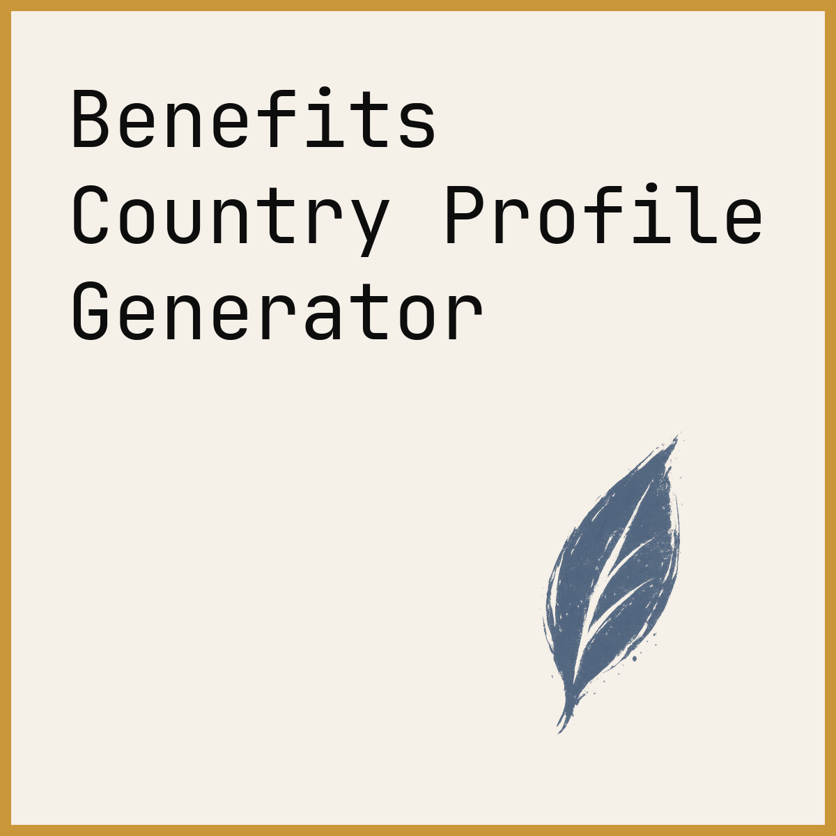 Benefits Country Profile Generator