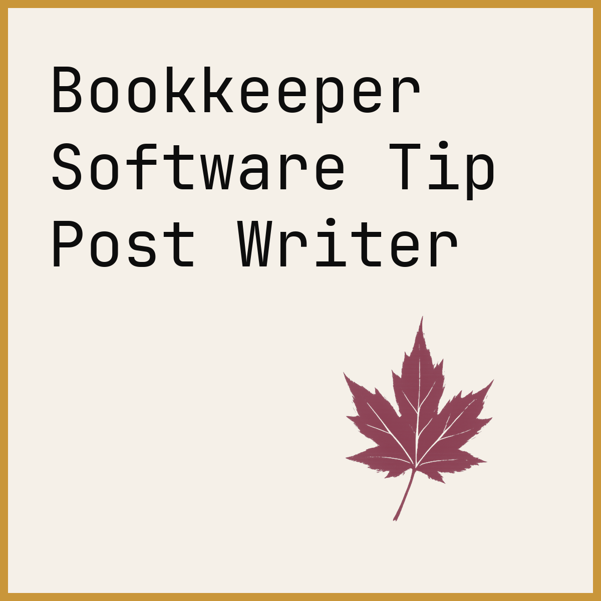 Bookkeeper Software Tip Post Writer