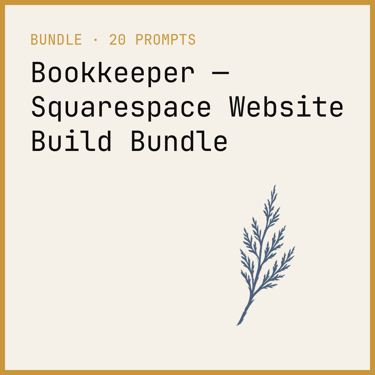 Bookkeeper — Squarespace Website Build Bundle