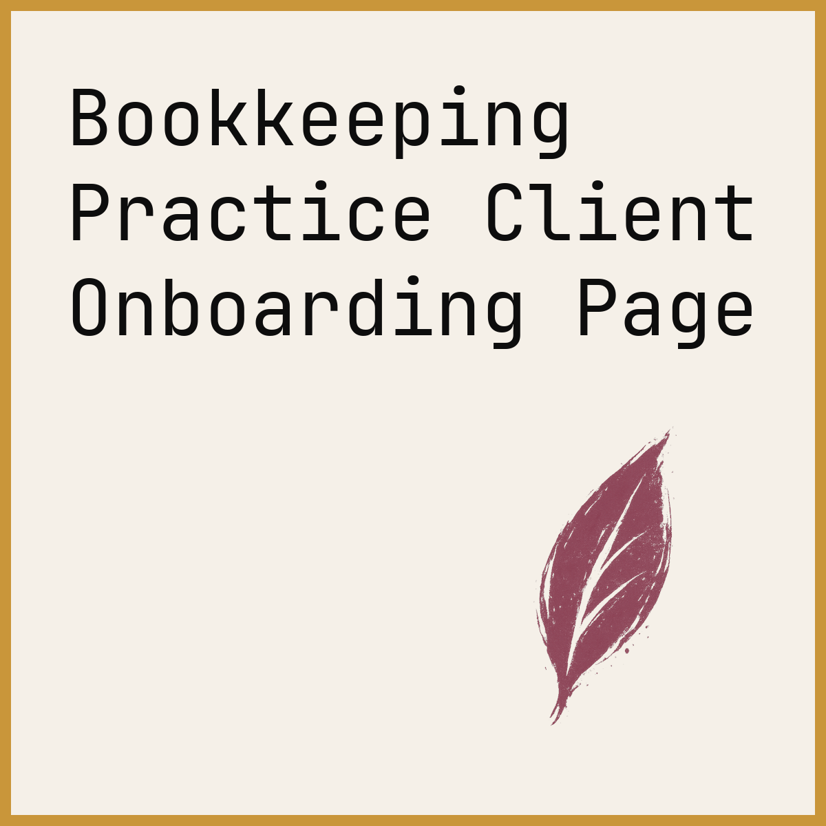 Bookkeeping Practice Client Onboarding Page