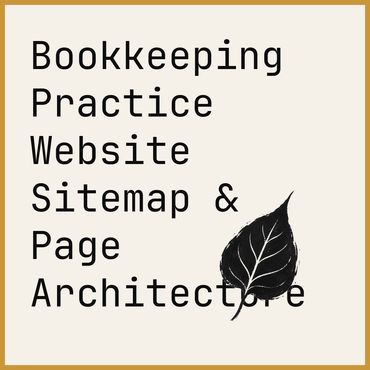 Bookkeeping Practice Website Sitemap & Page Architecture