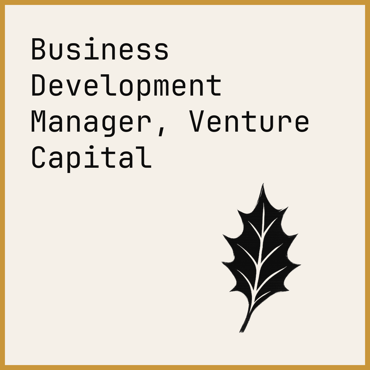 Business Development Manager, Venture Capital