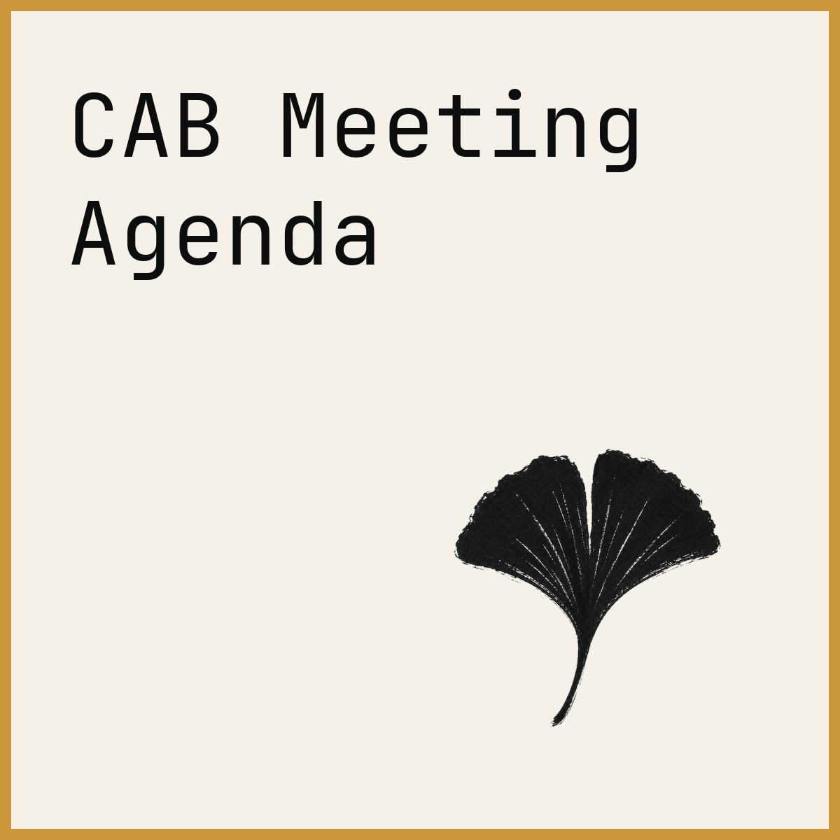 CAB Meeting Agenda