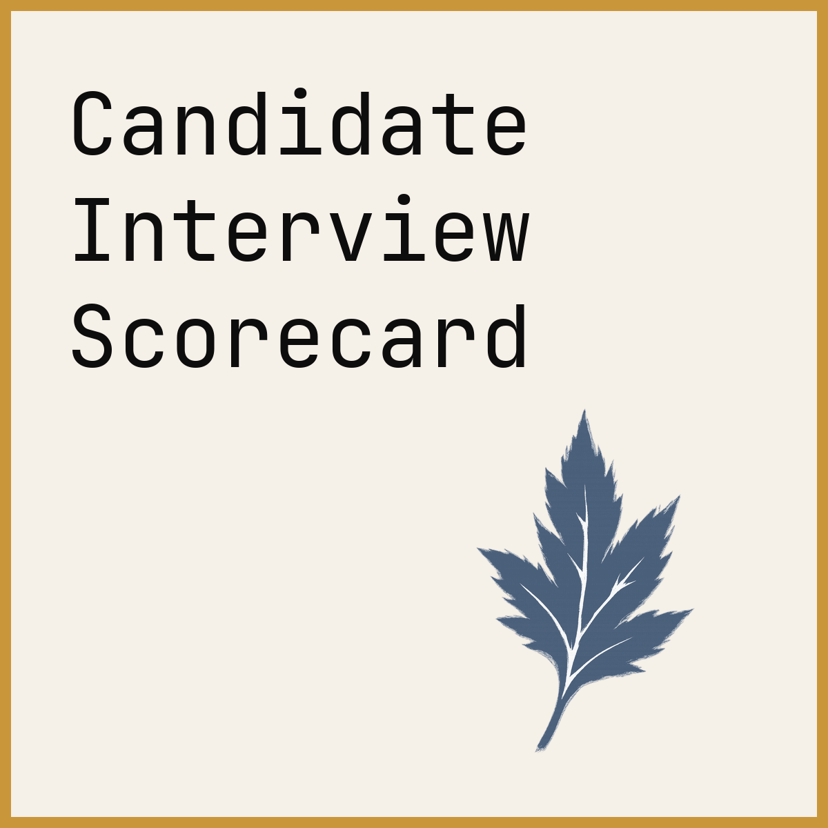 Candidate Interview Scorecard