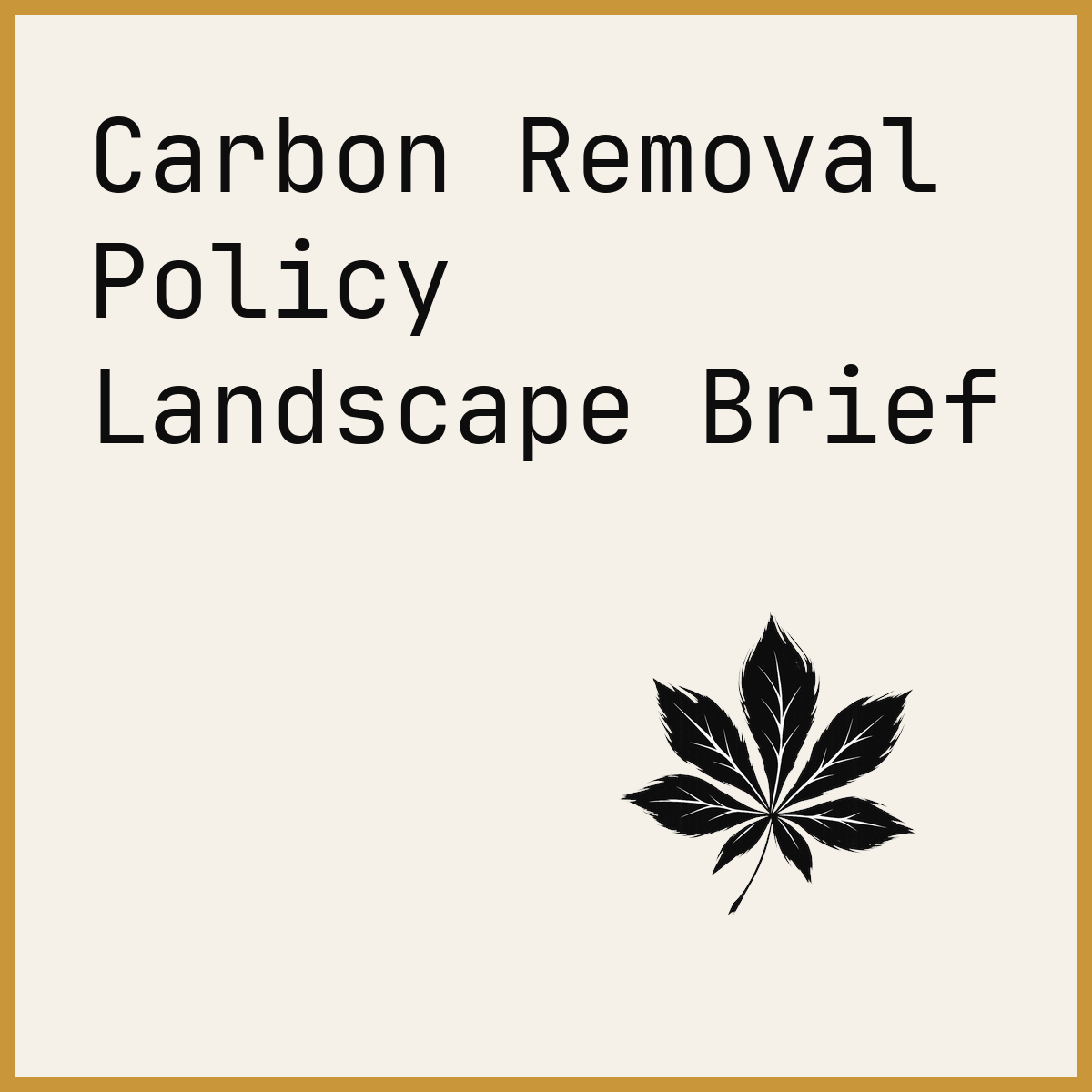 Carbon Removal Policy Landscape Brief