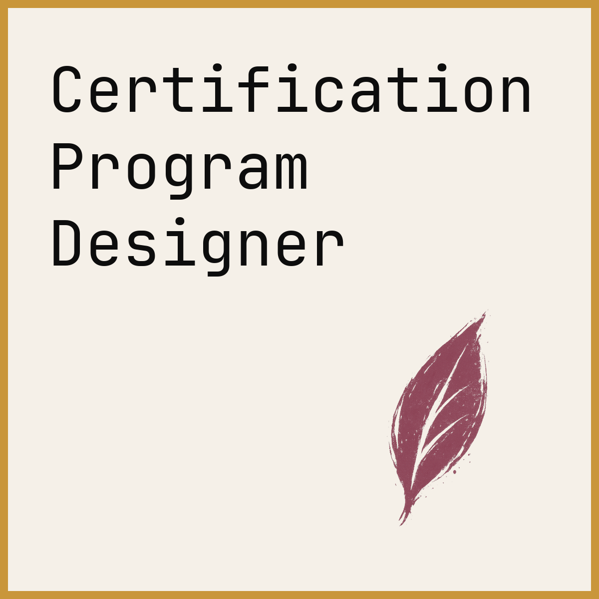 Certification Program Designer
