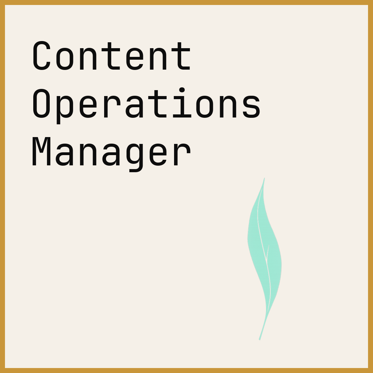 Content Operations Manager