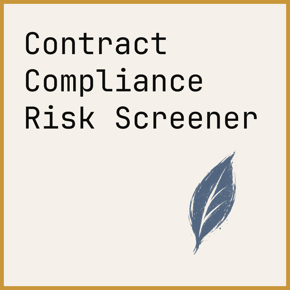 Contract Compliance Risk Screener