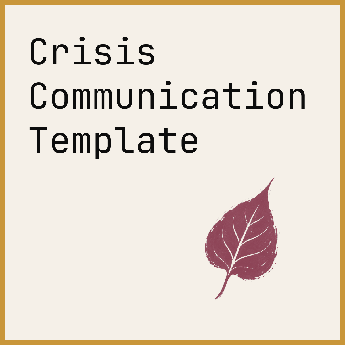 Crisis Communication Template