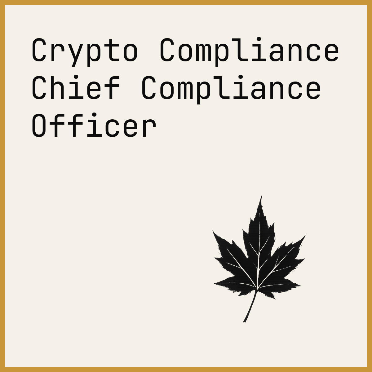 Crypto Compliance Chief Compliance Officer