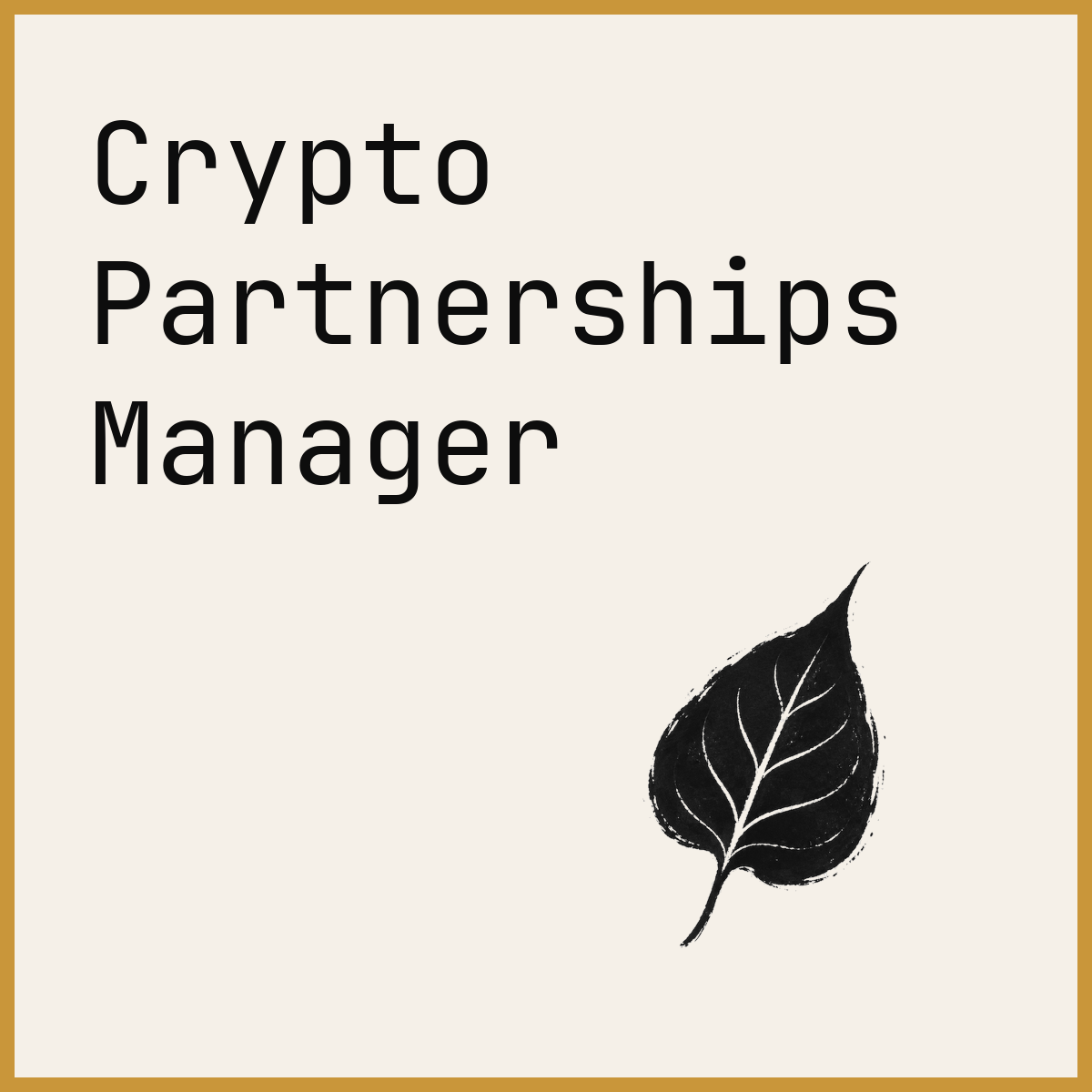 Crypto Partnerships Manager