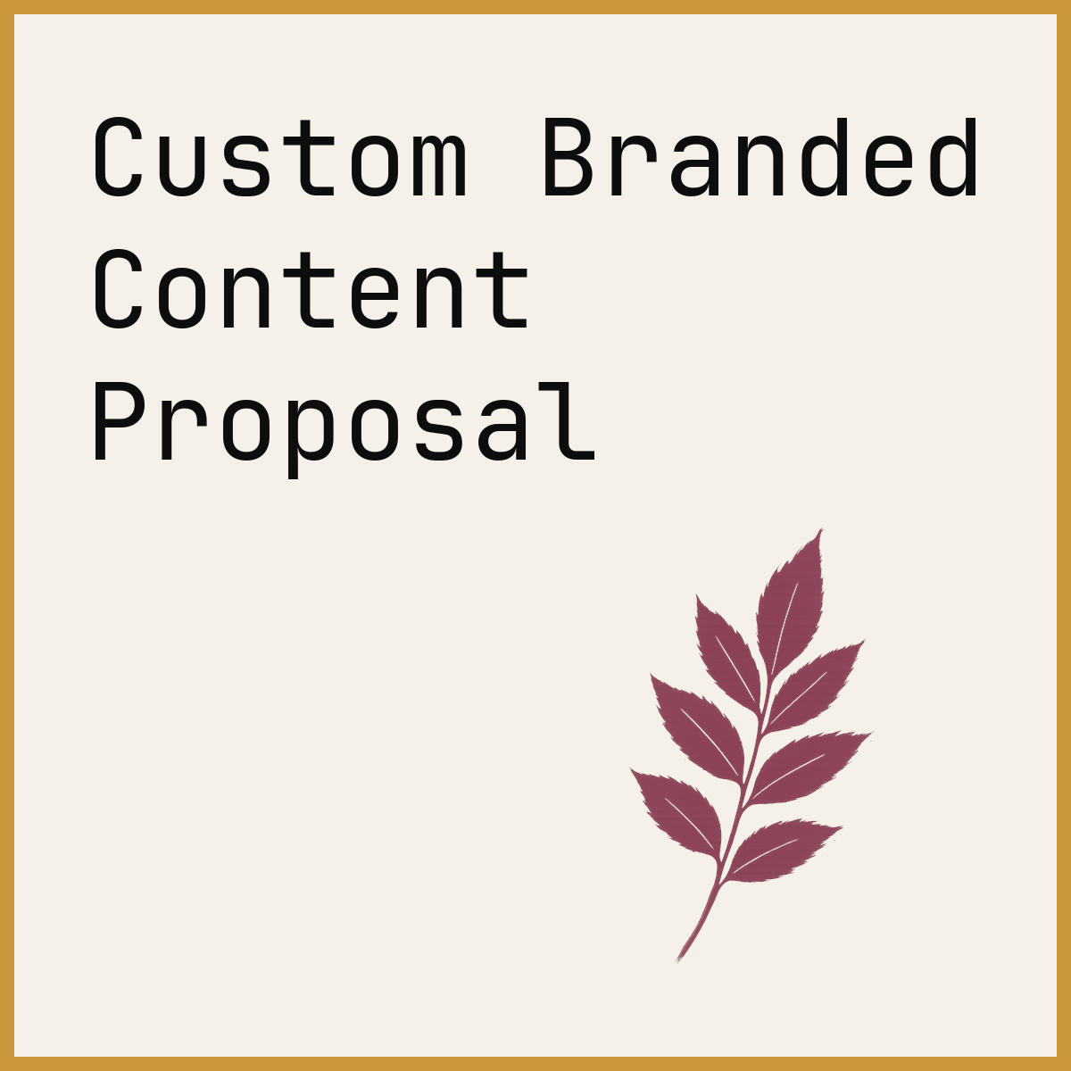 Custom Branded Content Proposal