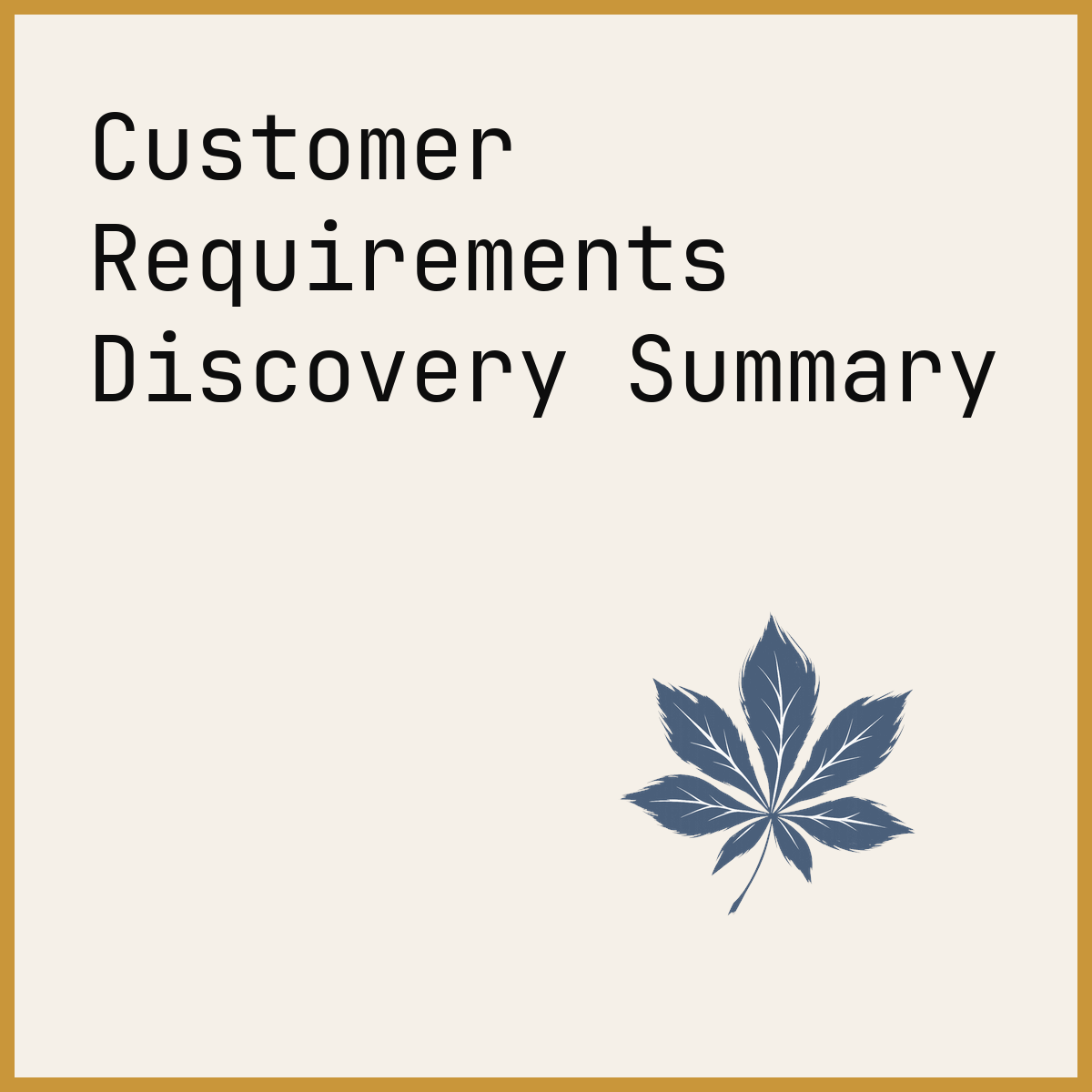 Customer Requirements Discovery Summary