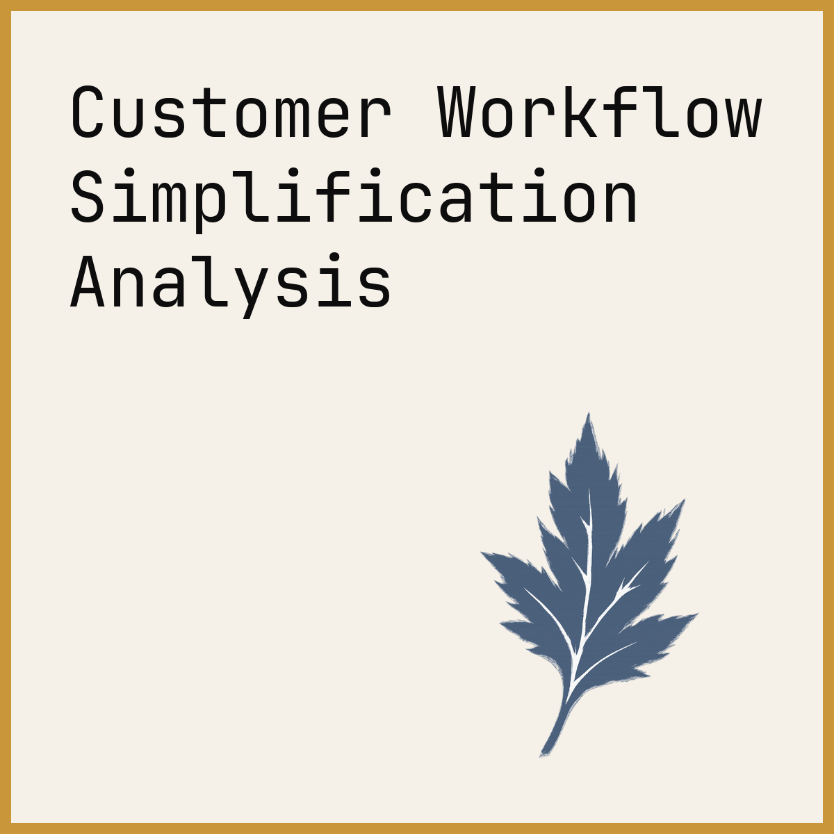 Customer Workflow Simplification Analysis