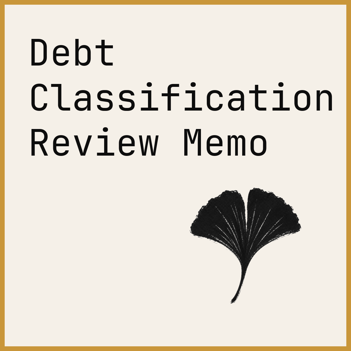 Debt Classification Review Memo