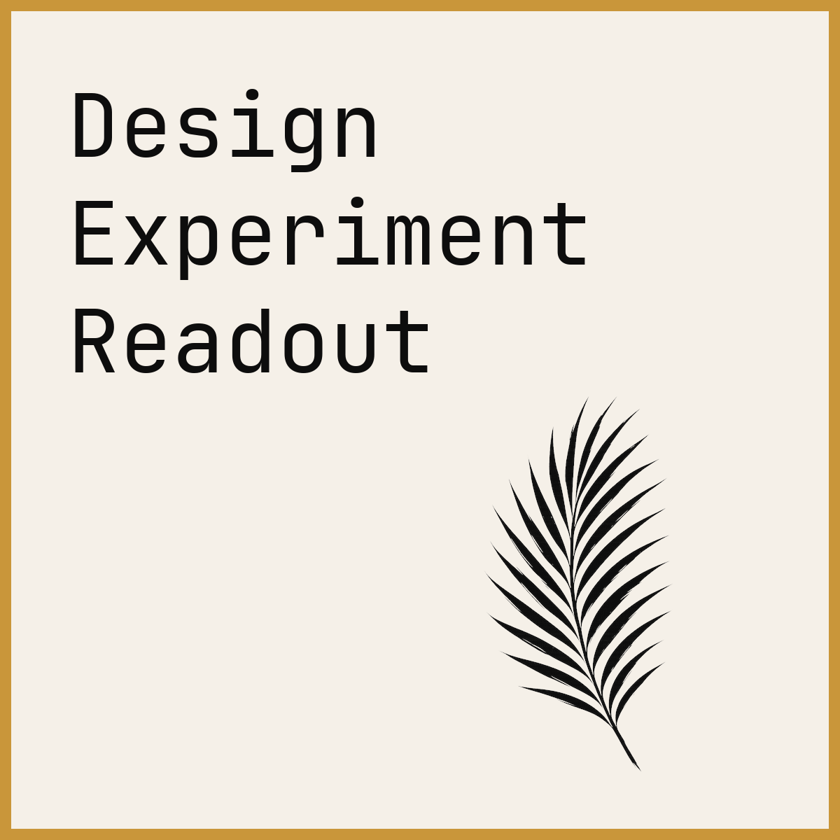 Design Experiment Readout