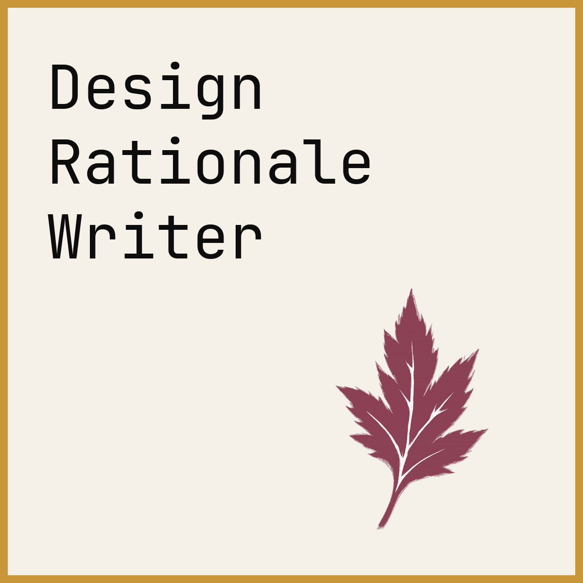 Design Rationale Writer
