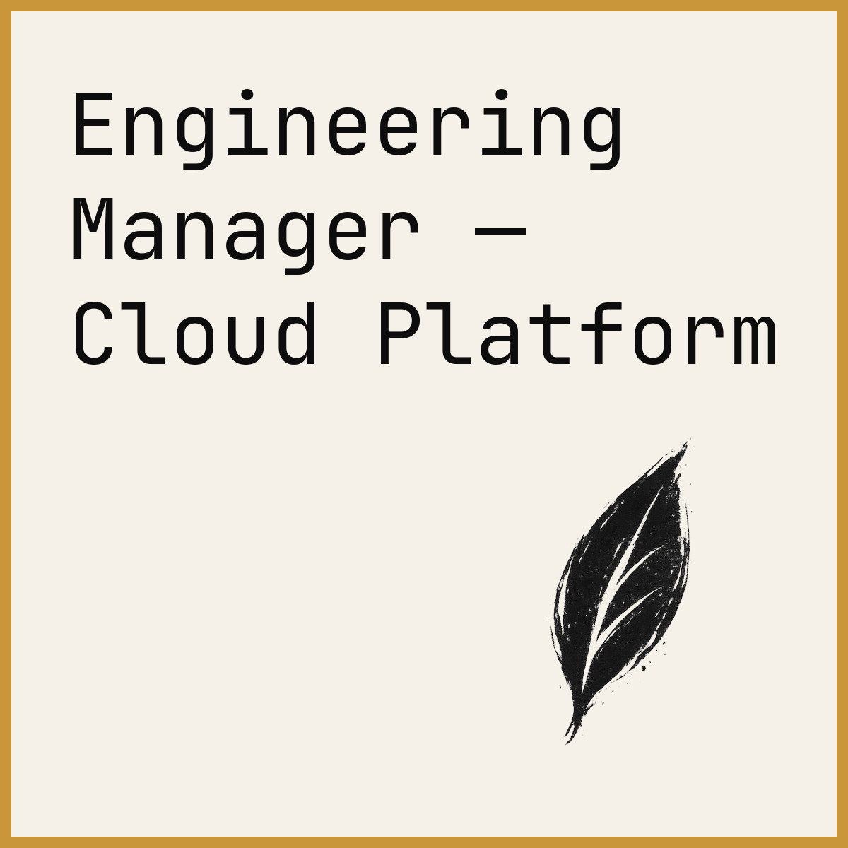 Engineering Manager — Cloud Platform
