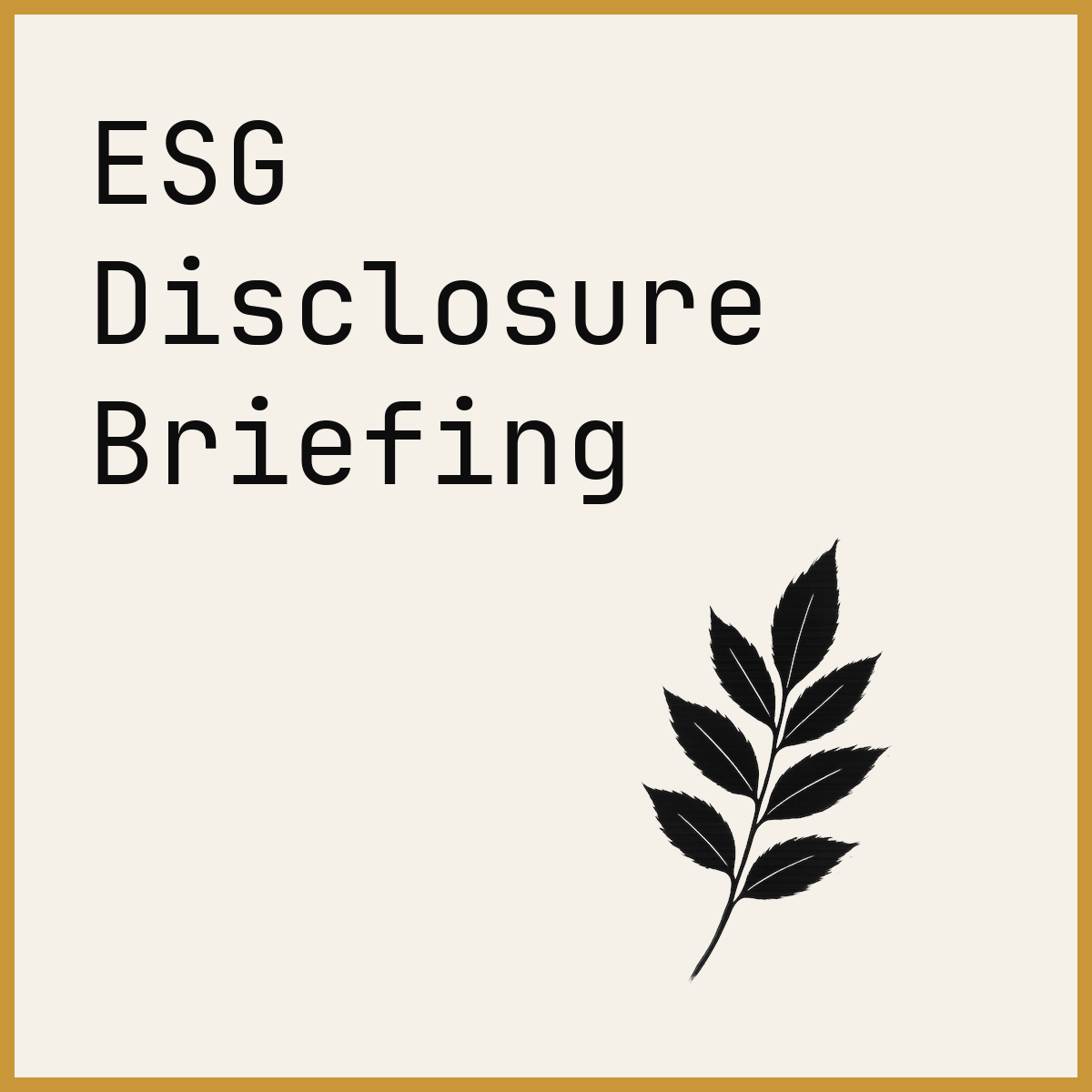 ESG Disclosure Briefing