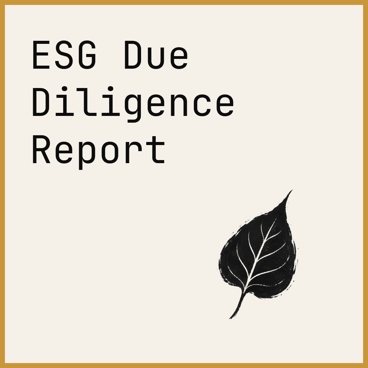 ESG Due Diligence Report