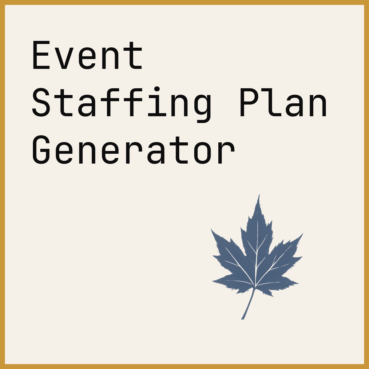 Event Staffing Plan Generator