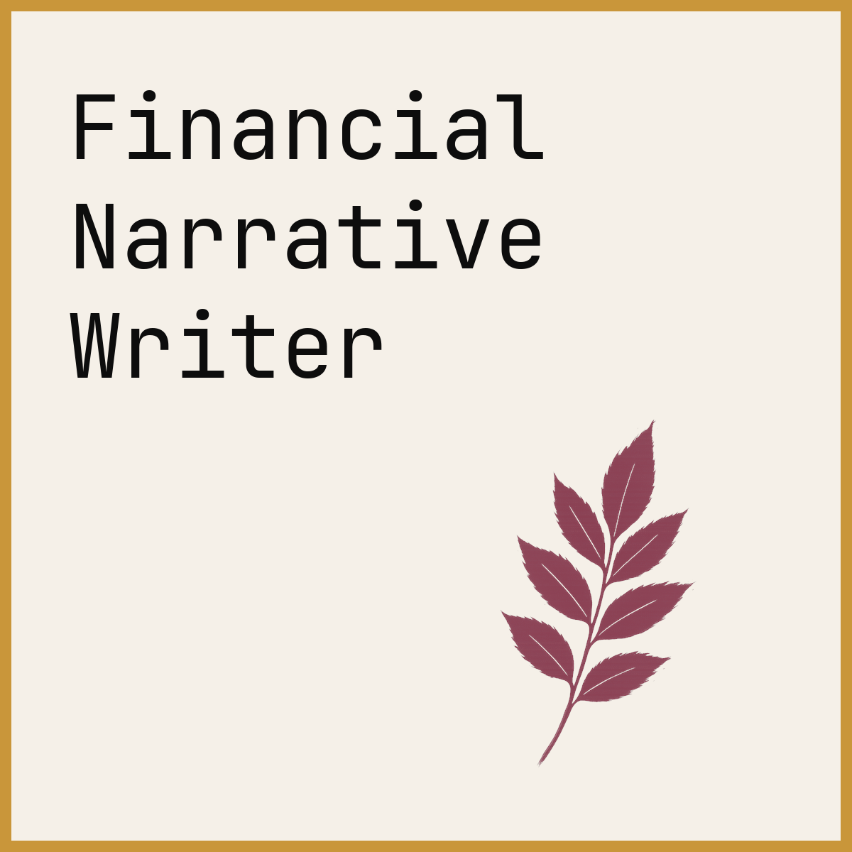 Financial Narrative Writer