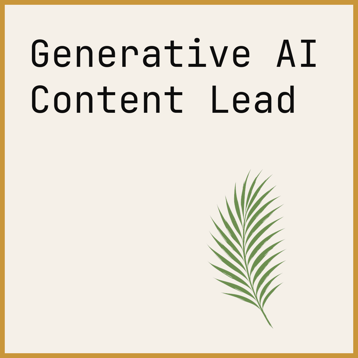 Generative AI Content Lead