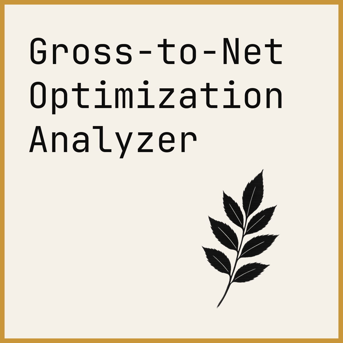 Gross-to-Net Optimization Analyzer