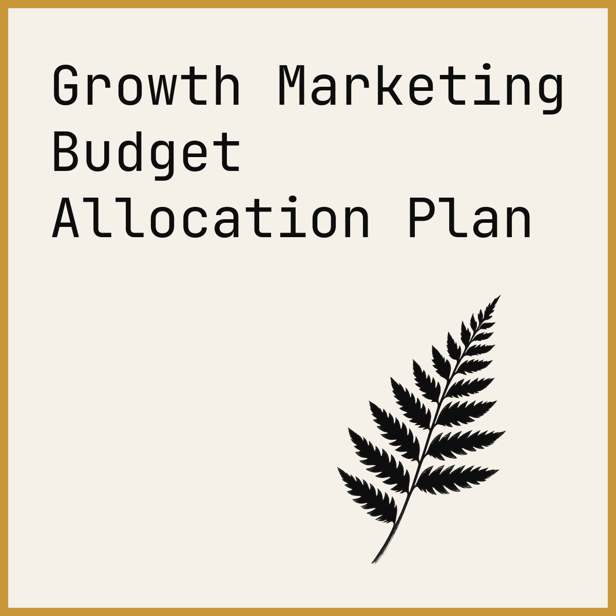Growth Marketing Budget Allocation Plan