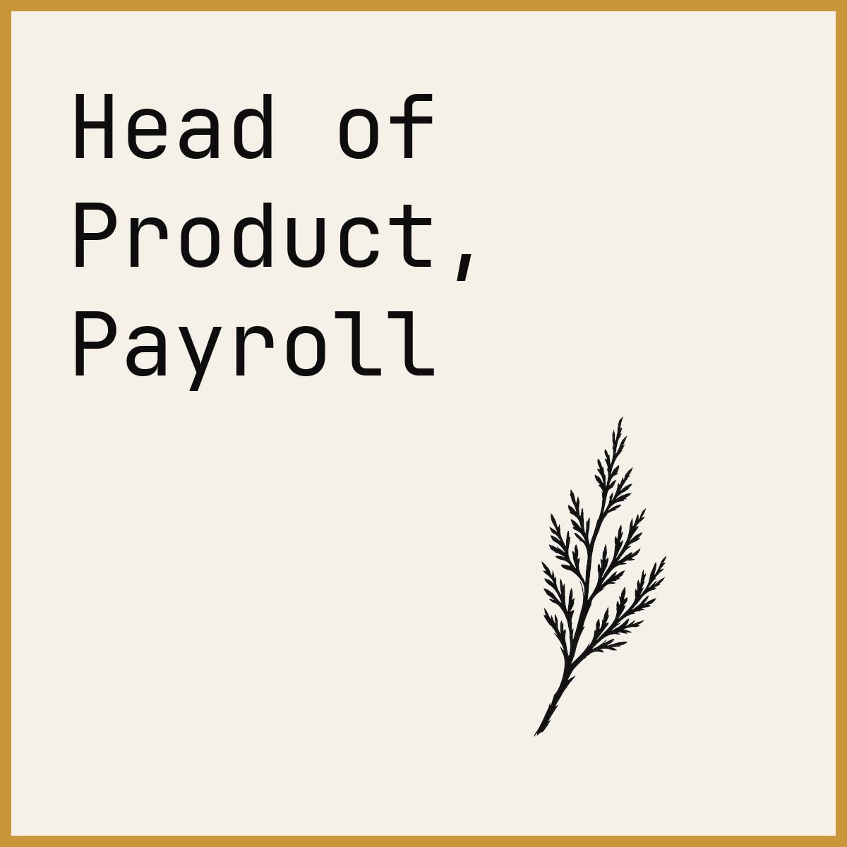 Head of Product, Payroll