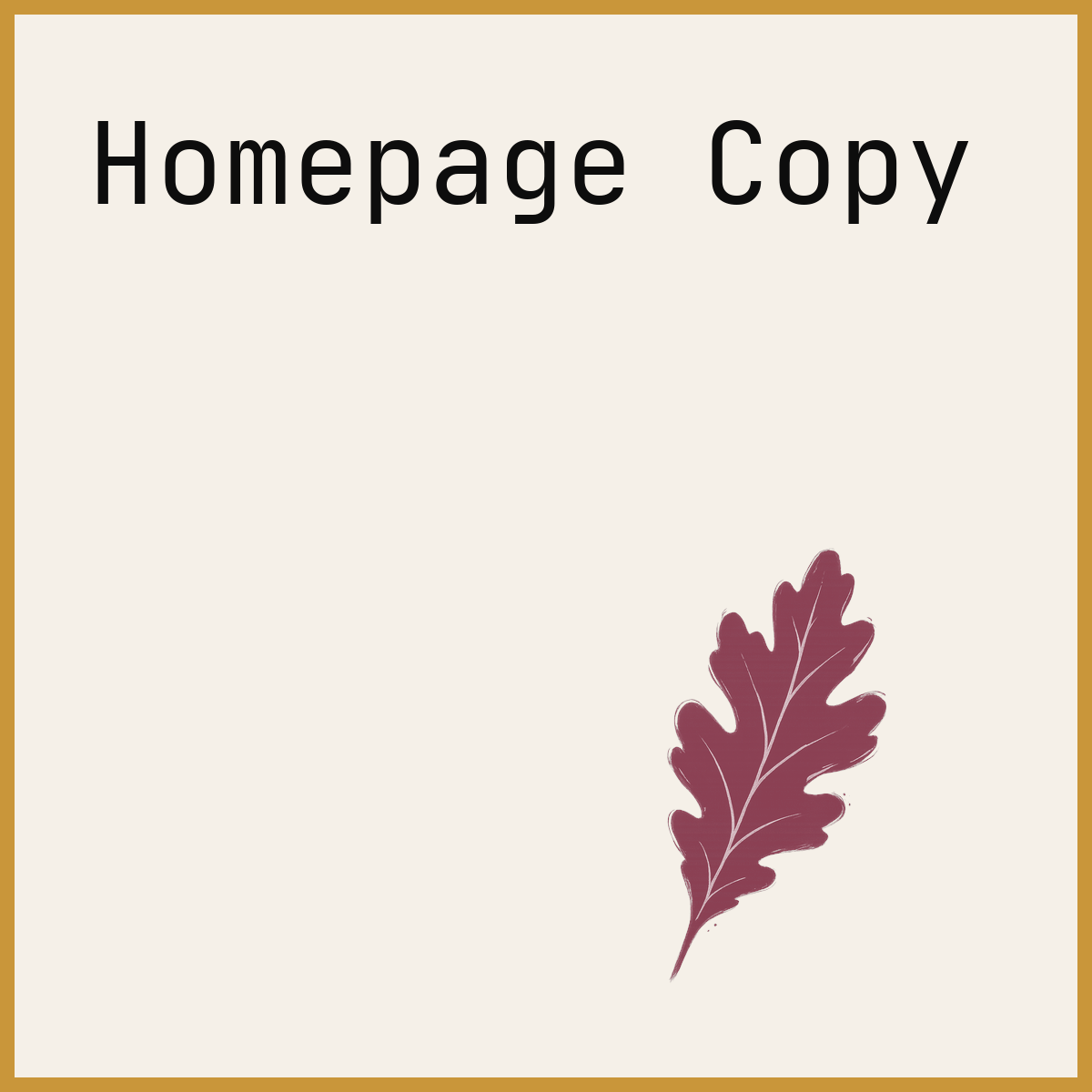Homepage Copy
