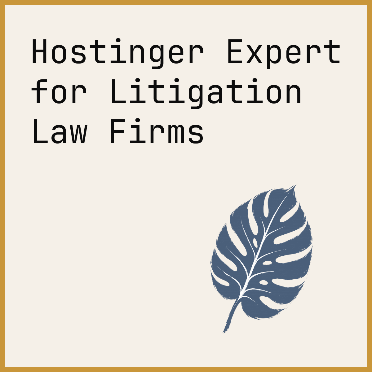 Hostinger Expert for Litigation Law Firms