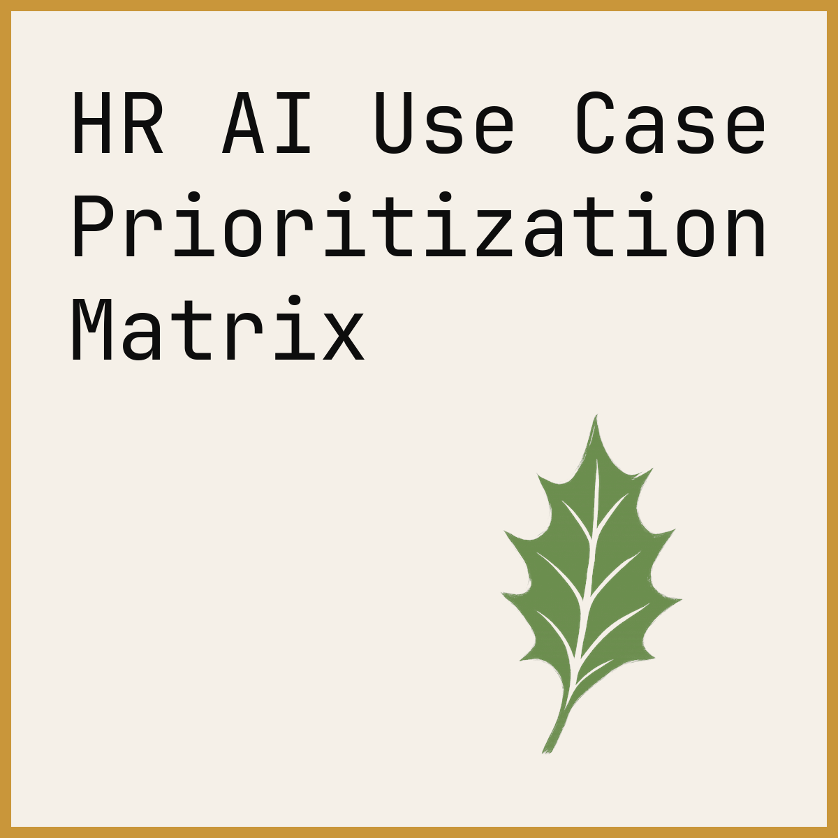 HR AI Use Case Prioritization Matrix