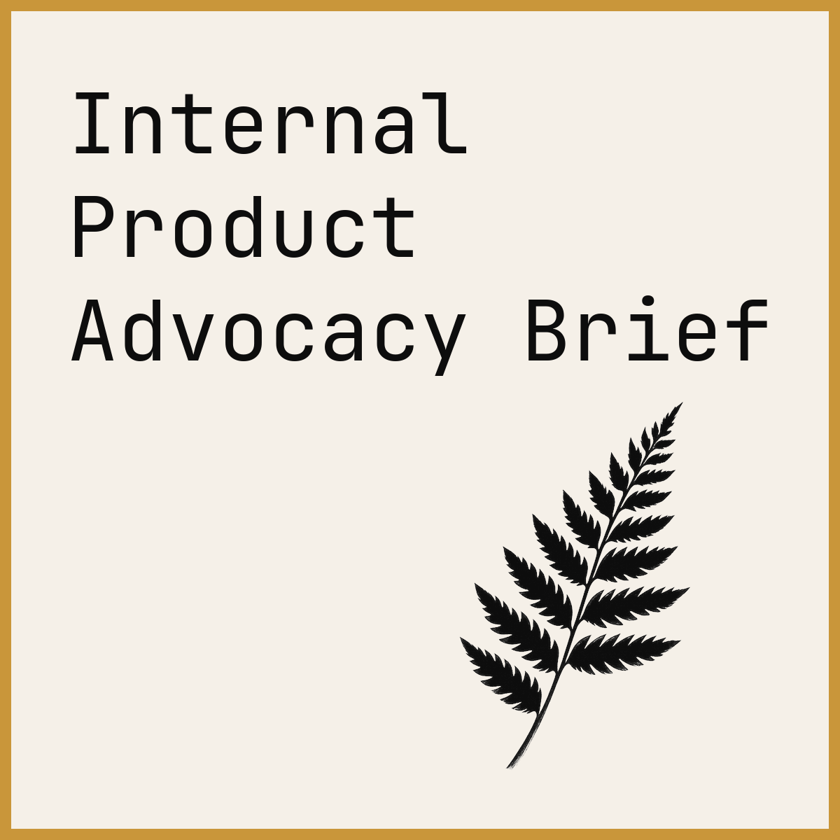 Internal Product Advocacy Brief