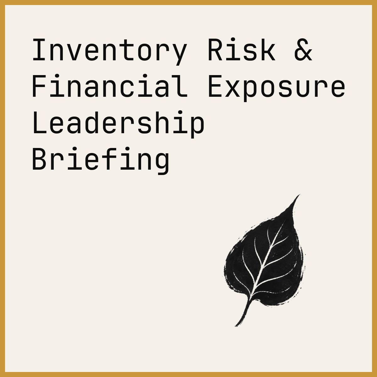 Inventory Risk & Financial Exposure Leadership Briefing