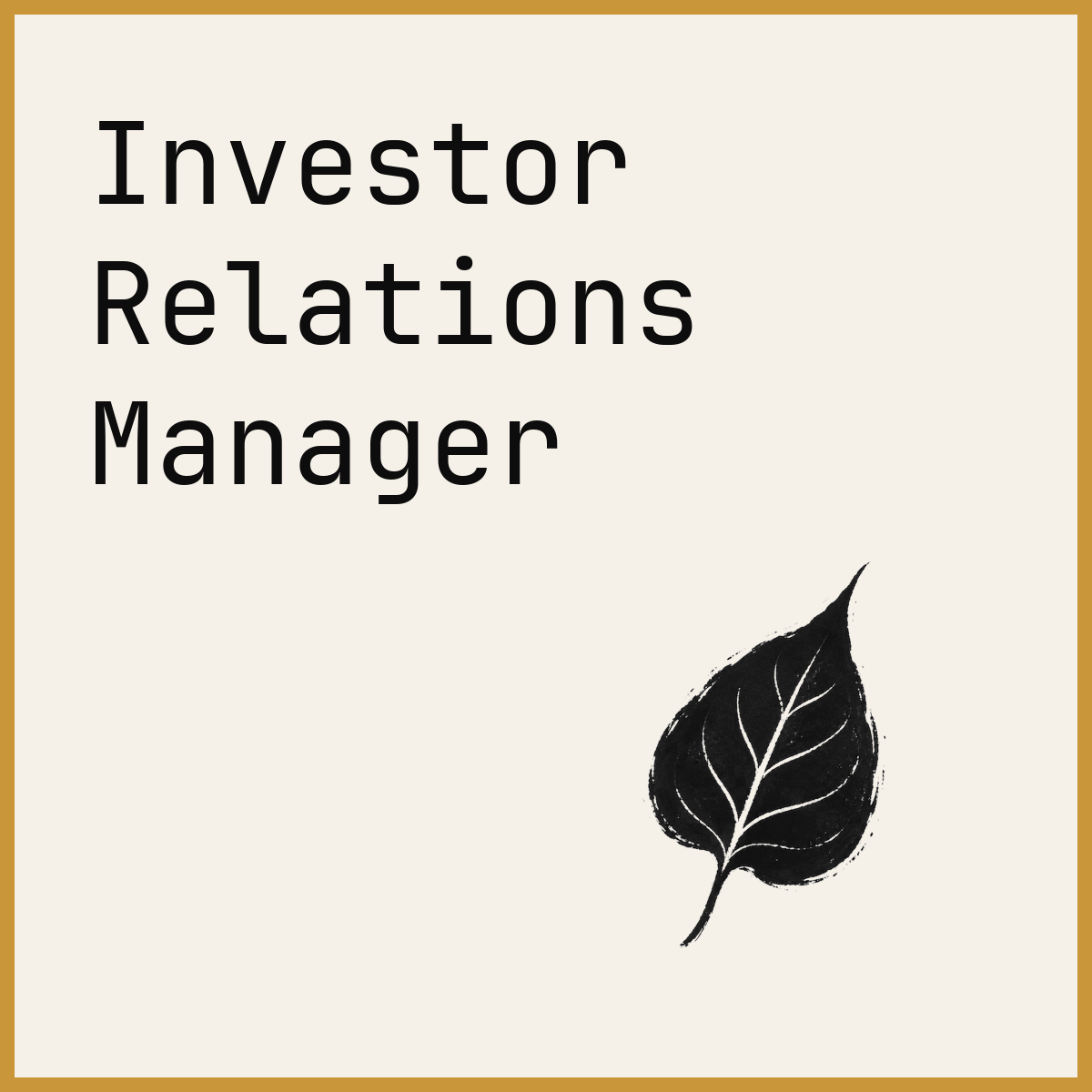 Investor Relations Manager