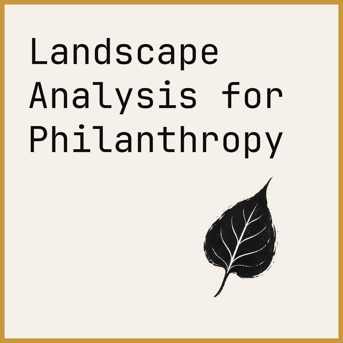 Landscape Analysis for Philanthropy