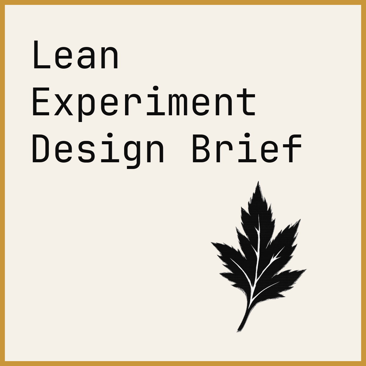 Lean Experiment Design Brief