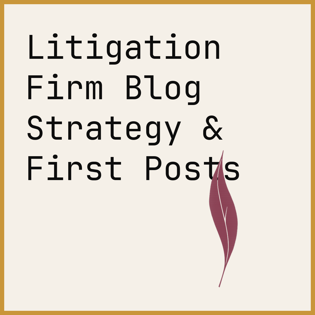 Litigation Firm Blog Strategy & First Posts