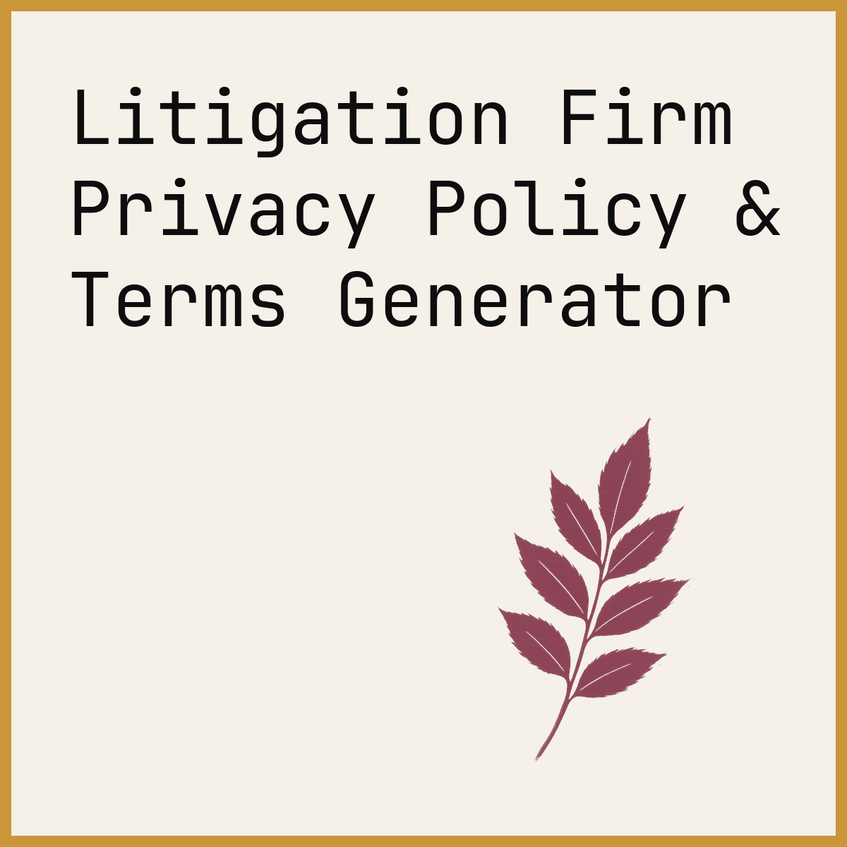 Litigation Firm Privacy Policy & Terms Generator