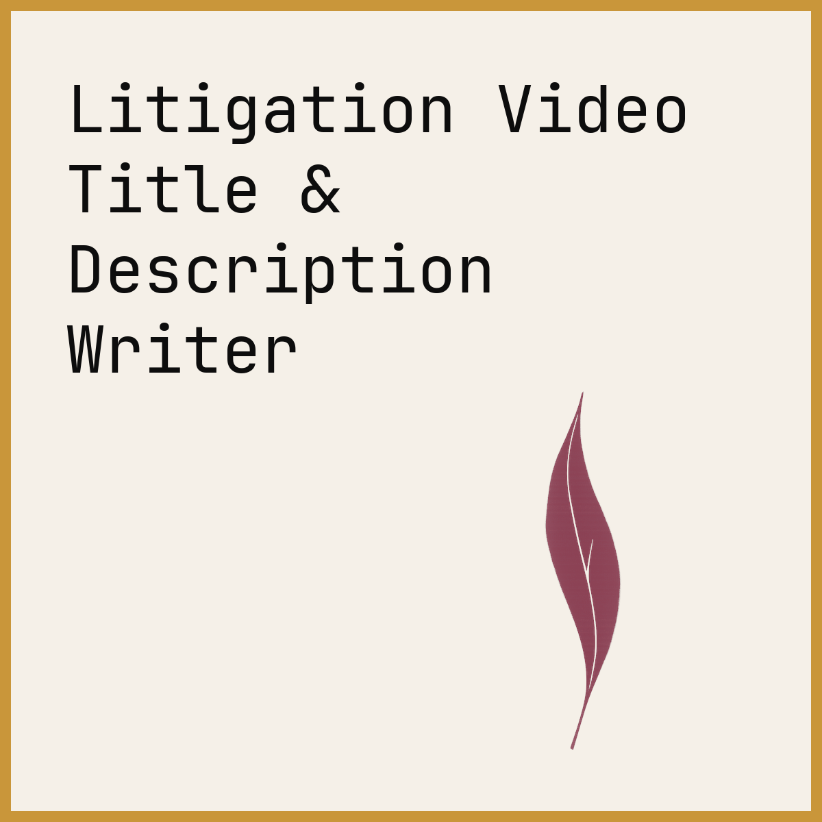Litigation Video Title & Description Writer