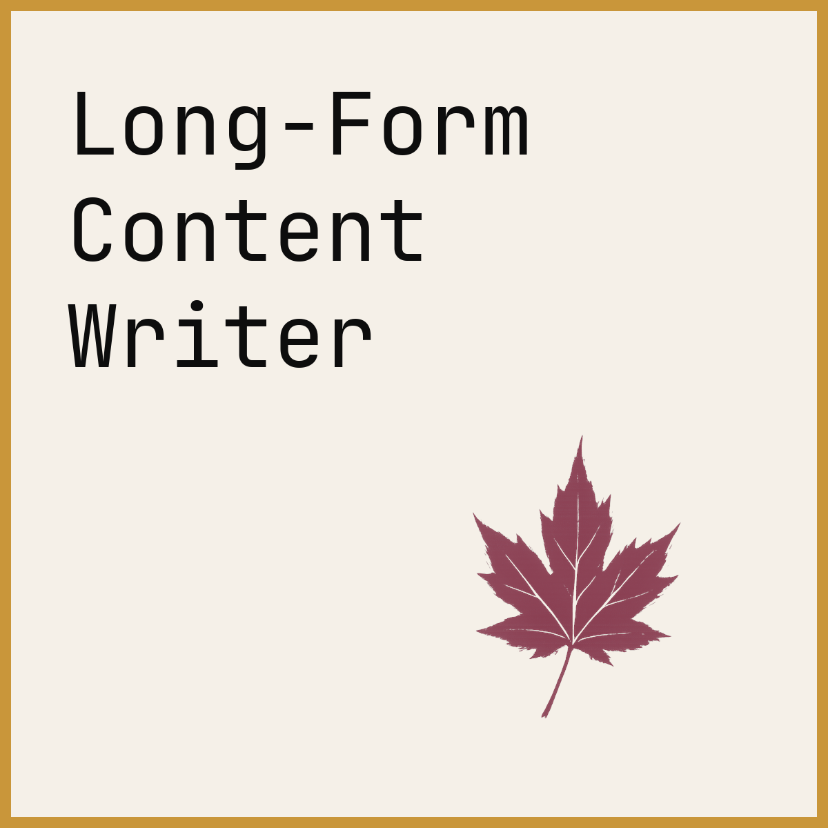 Long-Form Content Writer
